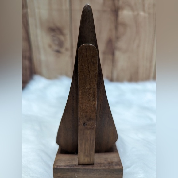 Wooden Eyeglasses Sunglasses Stand Vintage Retro Hand Carved Square Nose - Picture 3 of 6